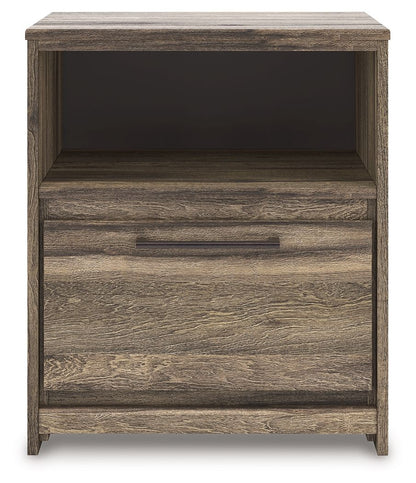 Elbrim - Brown - One Drawer Night Stand Nightstands w/ Charging Stations by Signature Design by Ashley® - Walls Furniture & Mattress