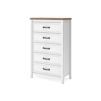 Kerisden - Five Drawer Chest - White / Brown Accent Chests by Signature Design by Ashley® - Walls Furniture & Mattress