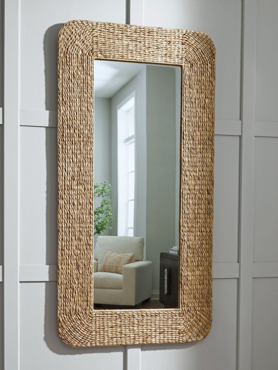 Norigan - Natural - Floor Mirror Floor Mirrors by Signature Design by Ashley® - Walls Furniture & Mattress