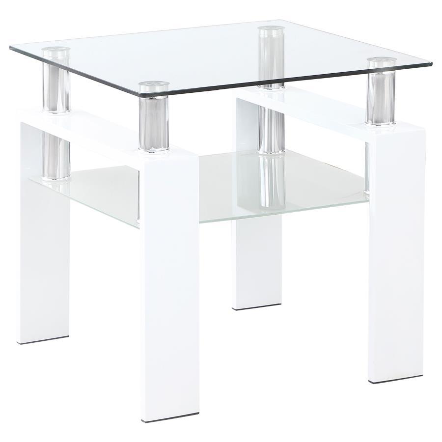 Dyer - 1 - Shelf Rectangular Glass Top Table End Tables by CoasterEveryday - Walls Furniture & Mattress