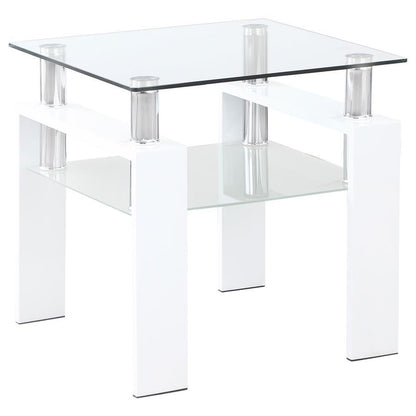 Dyer - 1 - Shelf Rectangular Glass Top Table End Tables by CoasterEveryday - Walls Furniture & Mattress