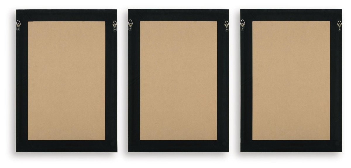 Huddwick - Wall Art Set (Set of 3) - Linen / Black Canvas Art Sets by Signature Design by Ashley® - Walls Furniture & Mattress