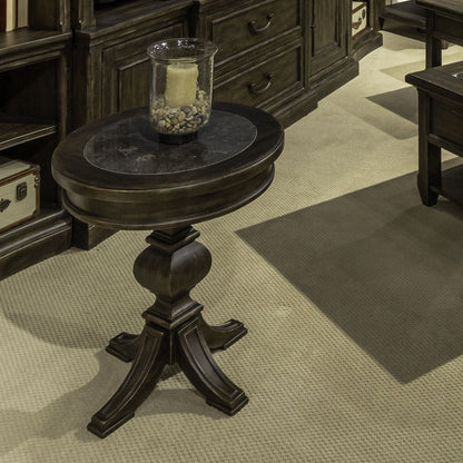 Paradise Valley - Round Chairside Table - Dark Brown Chair Side Tables by Liberty Furniture - Walls Furniture & Mattress
