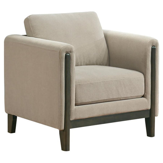 Islington - Fabric Upholstered Panel Arm Accent Chair - Taupe Arm Chairs by Coaster Fine Furniture - Walls Furniture & Mattress