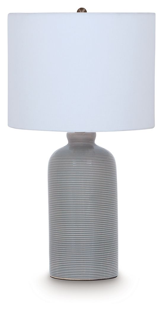 Wimlow - Ceramic Table Lamp - Gray Blue Table Lamps by Signature Design by Ashley® - Walls Furniture & Mattress