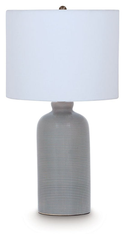 Wimlow - Ceramic Table Lamp - Gray Blue Table Lamps by Signature Design by Ashley® - Walls Furniture & Mattress