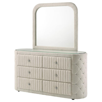 Sonya - 6 - Drawer Upholstered Bedroom Dresser Dressers by Coaster Fine Furniture - Walls Furniture & Mattress