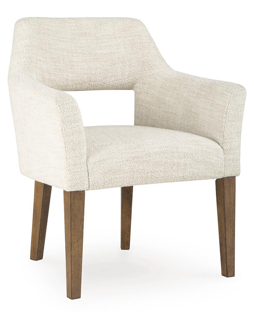 Marxmore - Dining Upholstered Arm Chair (Set of 2) - Beige / Brown Chair Sets by Benchcraft® - Walls Furniture & Mattress