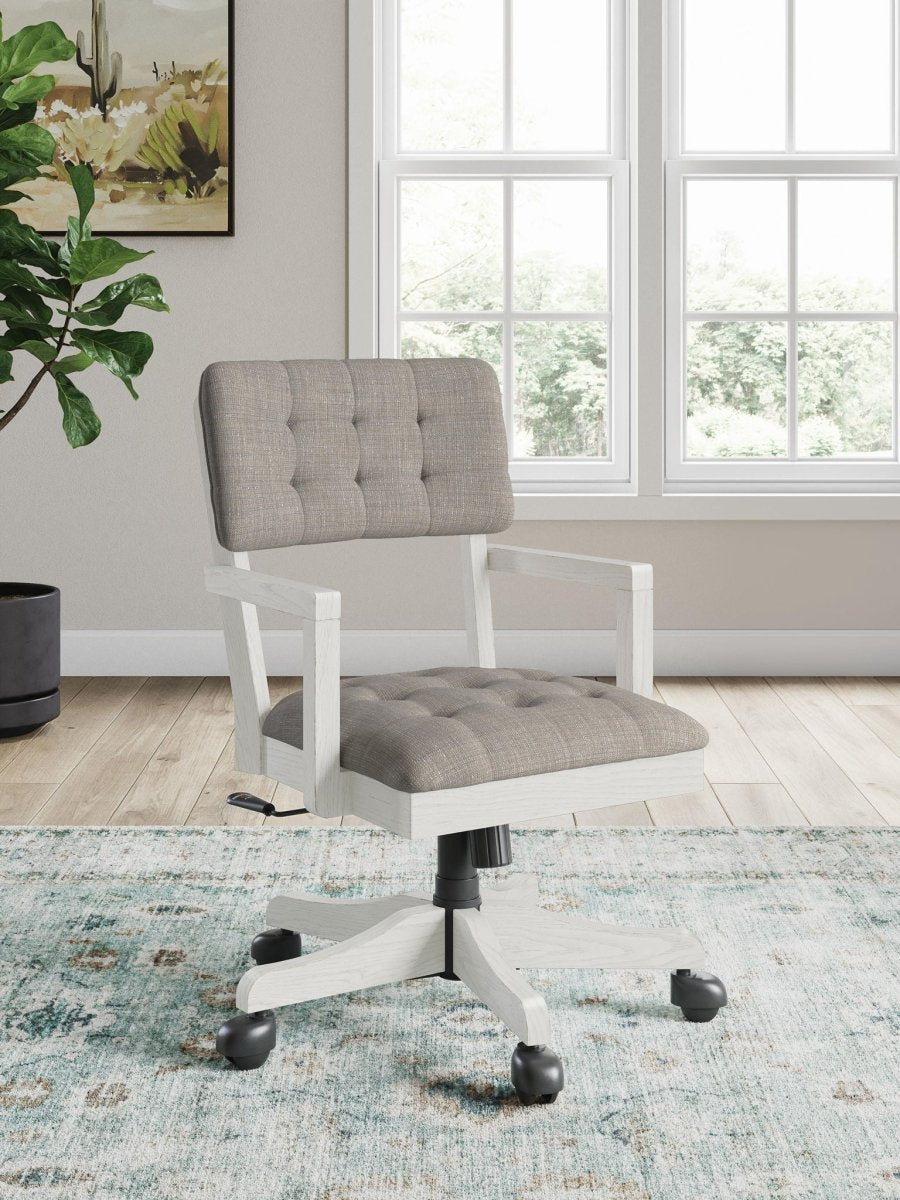 Robbinsdale - Home Office Desk Chair - Antique White Desk Chairs by Signature Design by Ashley® - Walls Furniture & Mattress