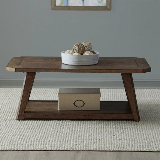 Carolina Park - Rectangular Cocktail Table - Amber Brown Cocktail Tables by Liberty Furniture - Walls Furniture & Mattress