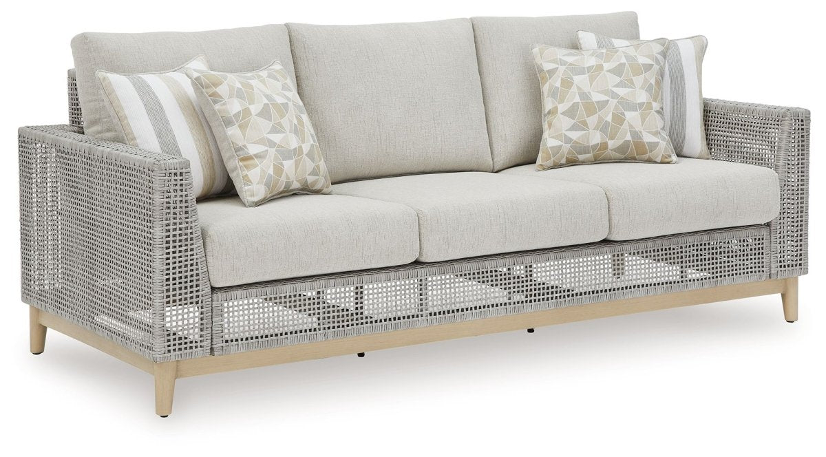 Seton Creek - 4 Pc. - Lounge Set - Gray 4 Piece Outdoor Sets by Signature Design by Ashley® - Walls Furniture & Mattress