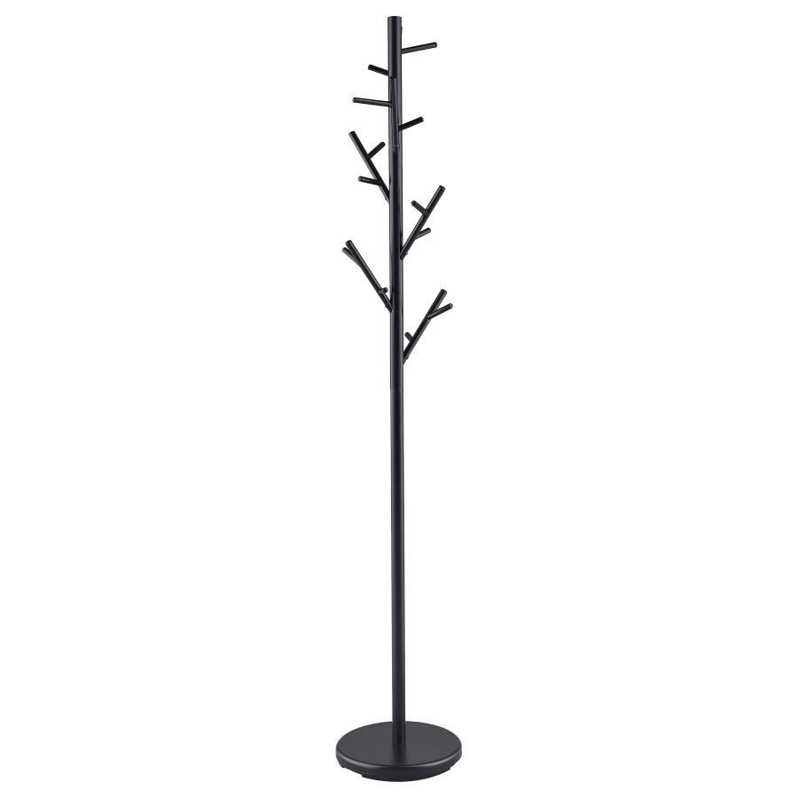Clover - 18 Hook Freestanding Metal Coat Rack Hat Hanger - Black Freestanding Coat Racks by CoasterEveryday - Walls Furniture & Mattress