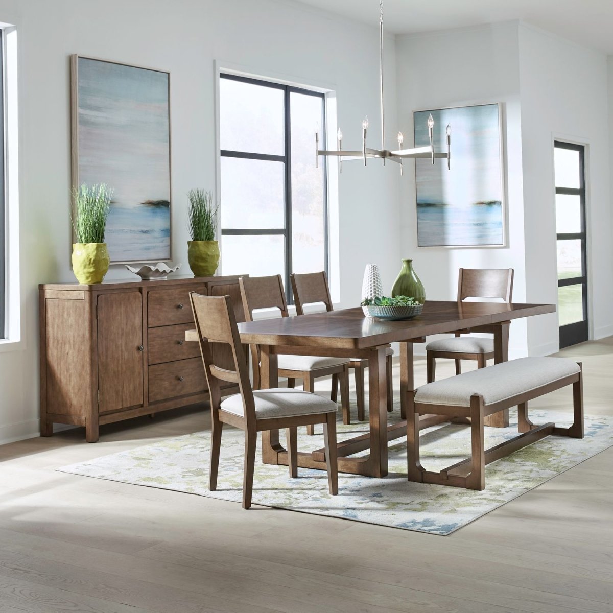 Harmony - Trestle Table Set 5 Piece Dining Room Sets by Liberty Furniture - Walls Furniture & Mattress