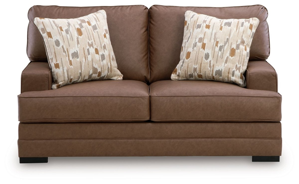VillaCourt - Caramel - Loveseat Stationary Loveseats by Benchcraft® - Walls Furniture & Mattress