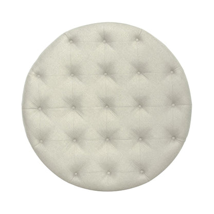 Americana Farmhouse - Round Cocktail Ottoman - Light Brown