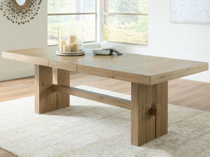 Lasinger - Rectangular Dining Room Extension Table - Light Brown Dining Tables with Extensions by Signature Design by Ashley® - Walls Furniture & Mattress