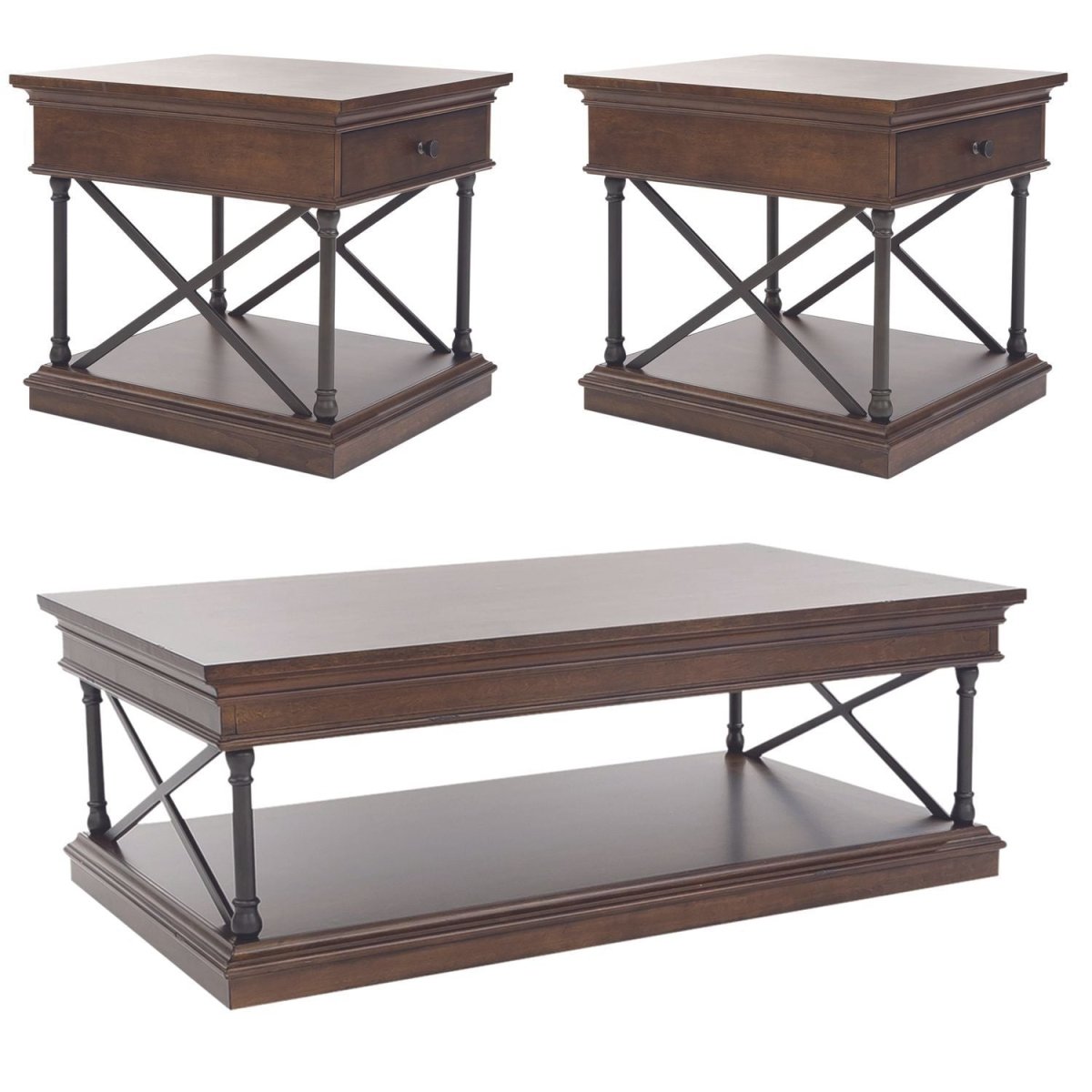 Tribeca - 3 Piece Table Set - Dark Brown Table Sets by Liberty Furniture - Walls Furniture & Mattress