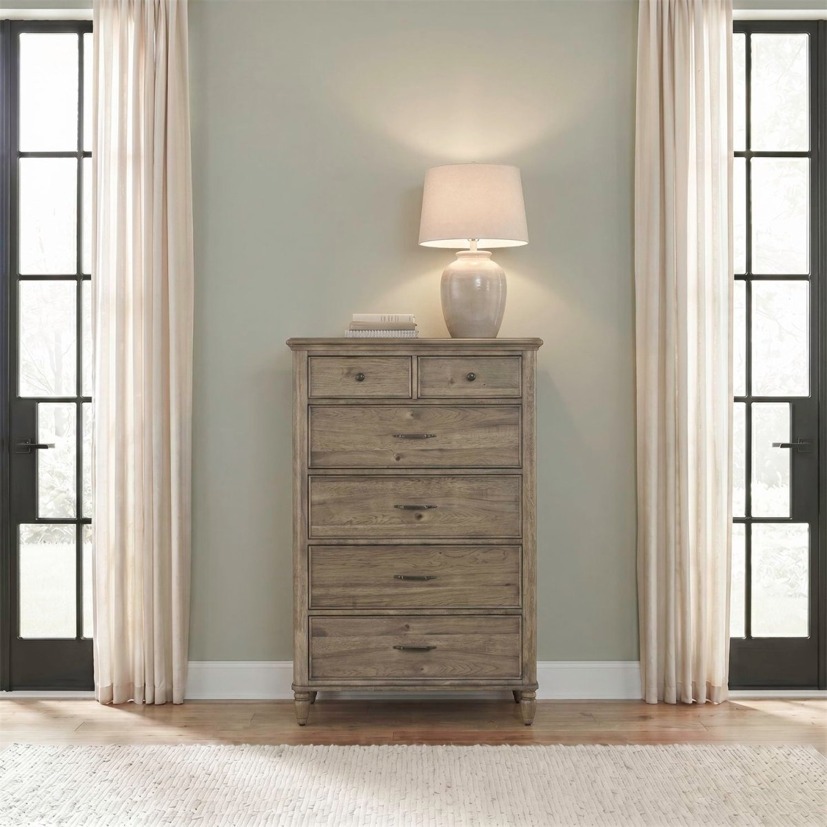 Hickory Grove - 6 Drawer Chest - Heirloom Brown Accent Chests by Liberty Furniture - Walls Furniture & Mattress