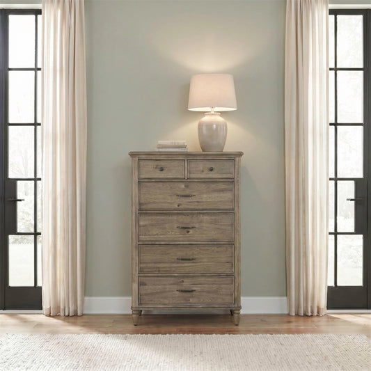 Hickory Grove - 6 Drawer Chest - Heirloom Brown Accent Chests by Liberty Furniture - Walls Furniture & Mattress