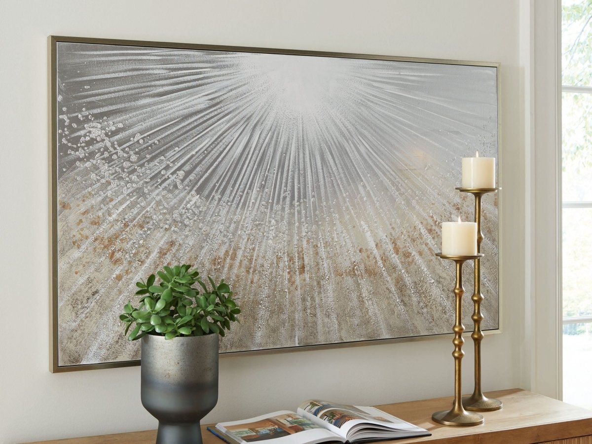 Waldard - Gray / Taupe / White - Wall Art Canvas Art by Signature Design by Ashley® - Walls Furniture & Mattress