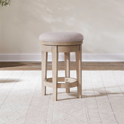 Brentwood - Upholstered Swivel Console Stool - Sandstone Counter Height (24"-27") by Liberty Furniture - Walls Furniture & Mattress