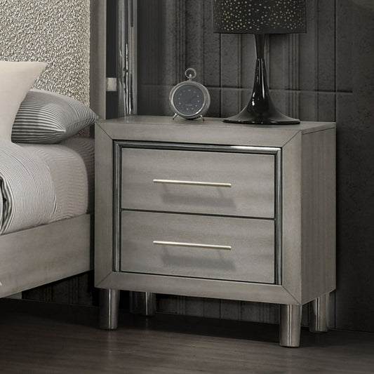 Lennox - 2 Drawer Nightstand - Gray Accent Nightstands by New Classic - Walls Furniture & Mattress