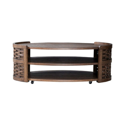 Warren Park - Oval Cocktail Table - Brown Cocktail Tables by Liberty Furniture - Walls Furniture & Mattress