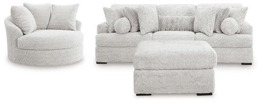 Cuddle Plush - 3 Pc. - 3-Piece Sectional, Chair And Ottoman - Arctic 3 Piece Living Room Sets by Signature Design by Ashley® - Walls Furniture & Mattress