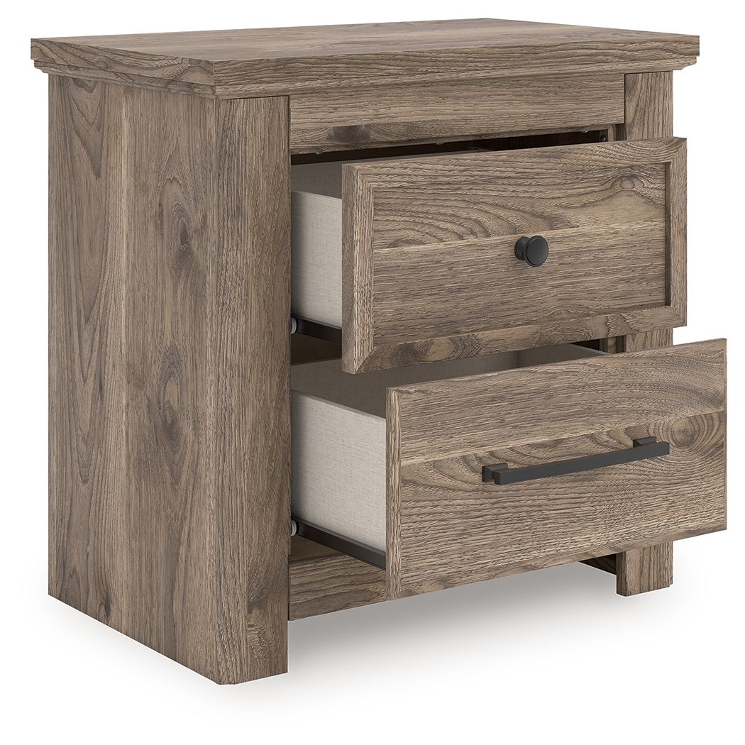 Rusticott - Brown - Two Drawer Night Stand Nightstands w/ Charging Stations by Signature Design by Ashley® - Walls Furniture & Mattress