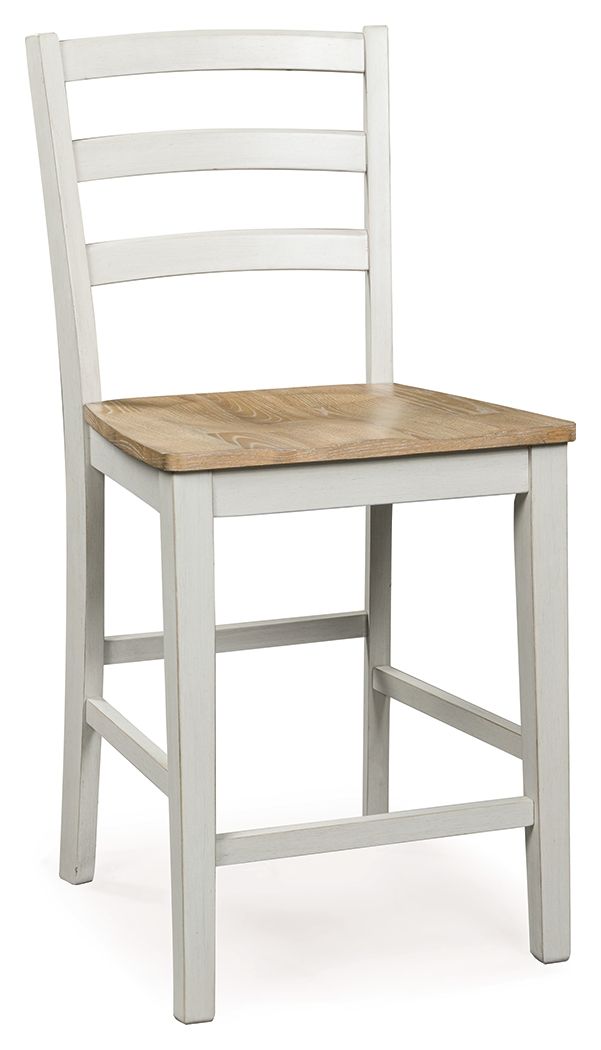 Purlaney - Antique White / Natural - Barstool (Set of 2) Stool Sets by Signature Design by Ashley® - Walls Furniture & Mattress