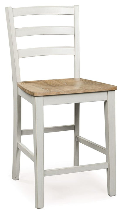 Purlaney - Antique White / Natural - Barstool (Set of 2) Stool Sets by Signature Design by Ashley® - Walls Furniture & Mattress
