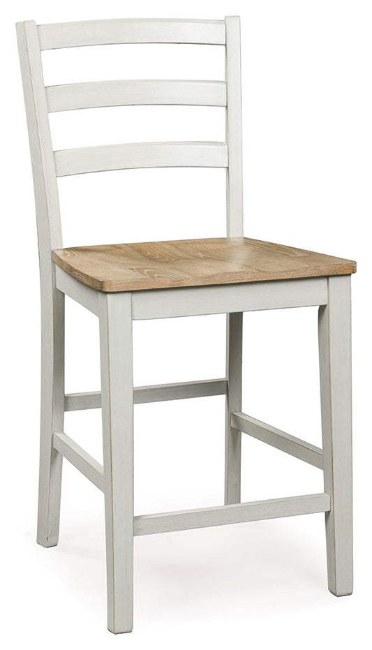 Purlaney - Antique White / Natural - Barstool (Set of 2) Stool Sets by Signature Design by Ashley® - Walls Furniture & Mattress