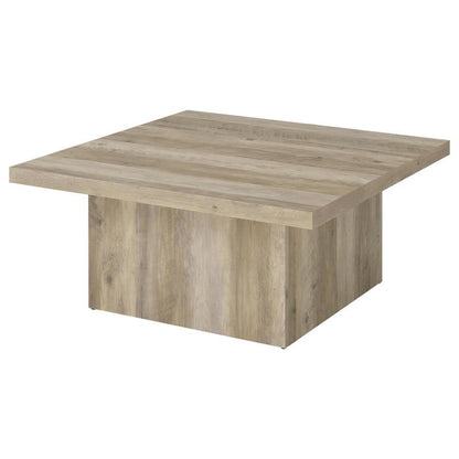 Devar - Square Engineered Wood Coffee Table - Distressed Pine Coffee Tables by Coaster Fine Furniture - Walls Furniture & Mattress