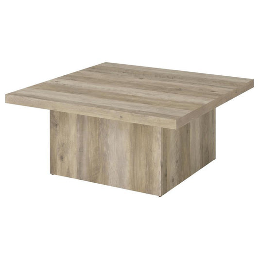 Devar - Square Engineered Wood Coffee Table - Distressed Pine Coffee Tables by Coaster Fine Furniture - Walls Furniture & Mattress
