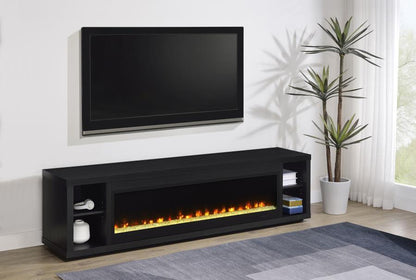 Deiter - 79" TV Stand Fireplace Media Console - Black Fireplace TV Stands by Coaster Fine Furniture - Walls Furniture & Mattress