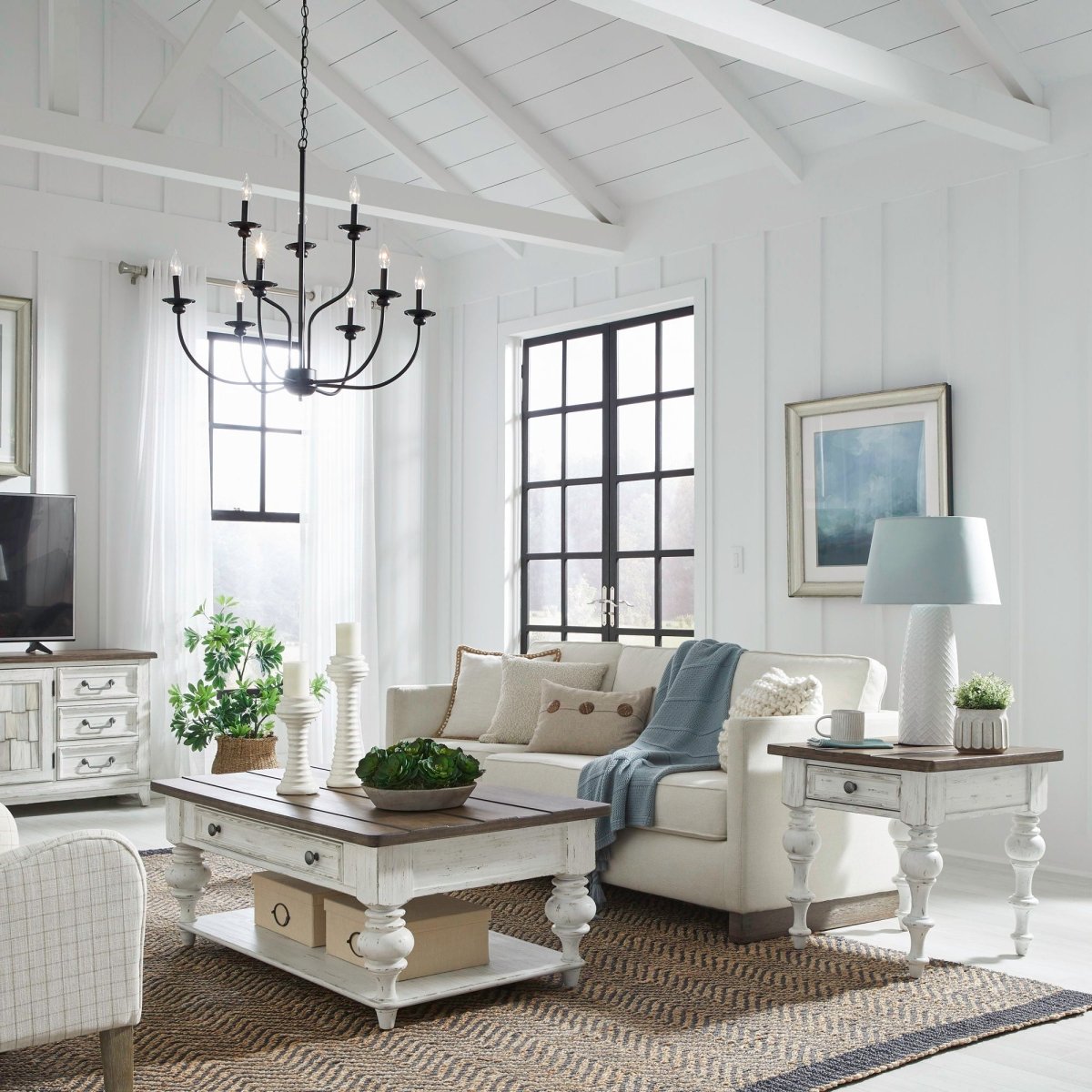 River Place - 3 Piece Table Set (1 Cocktail 2 End Tables) - White Table Sets by Liberty Furniture - Walls Furniture & Mattress