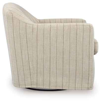Valwick - Swivel Accent Chair - Cream / Brown Swivel Chairs by Signature Design by Ashley® - Walls Furniture & Mattress