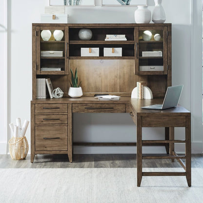 Shaker Lakes - Opt L Shaped Desk Set - Harvest Brown 2 Piece Home Office Sets by Liberty Furniture - Walls Furniture & Mattress