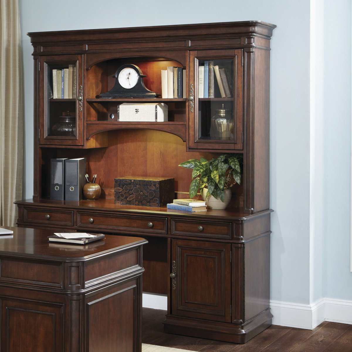 Brayton Manor - 3 Piece Jr Executive Credenza - Dark Brown Credenzas & Hutches by Liberty Furniture - Walls Furniture & Mattress