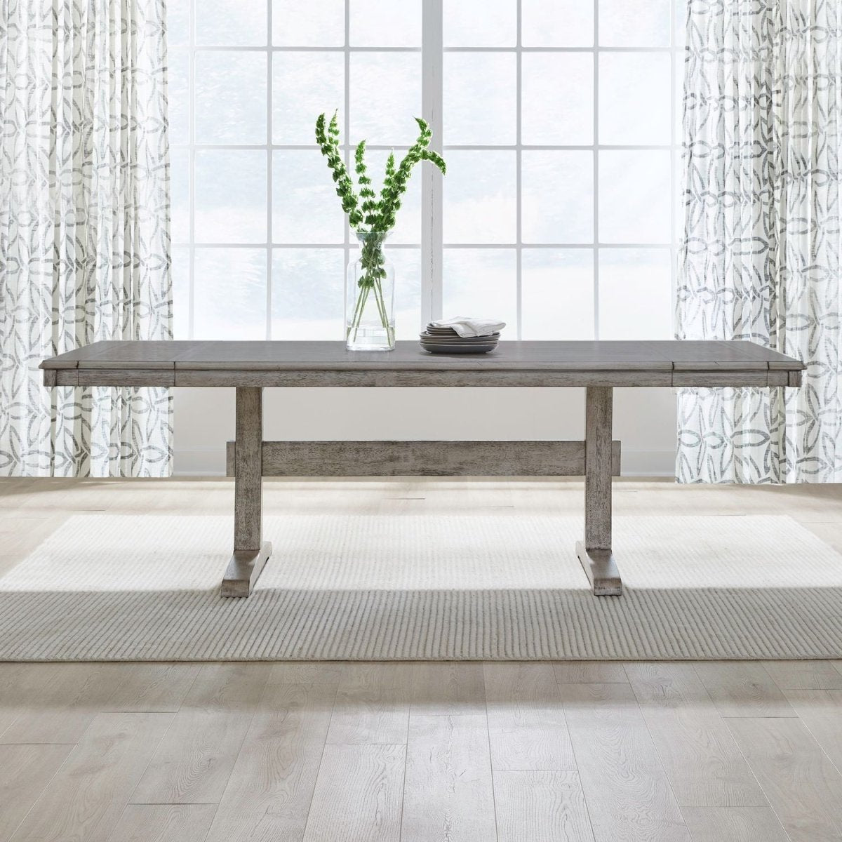 Hallendale - Trestle Table - White Dining Tables by Liberty Furniture - Walls Furniture & Mattress