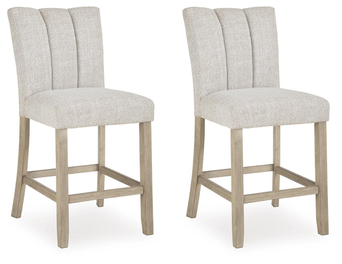 Larawyn - Upholstered Barstool (Set of 2) - Bisque Stool Sets by Signature Design by Ashley® - Walls Furniture & Mattress