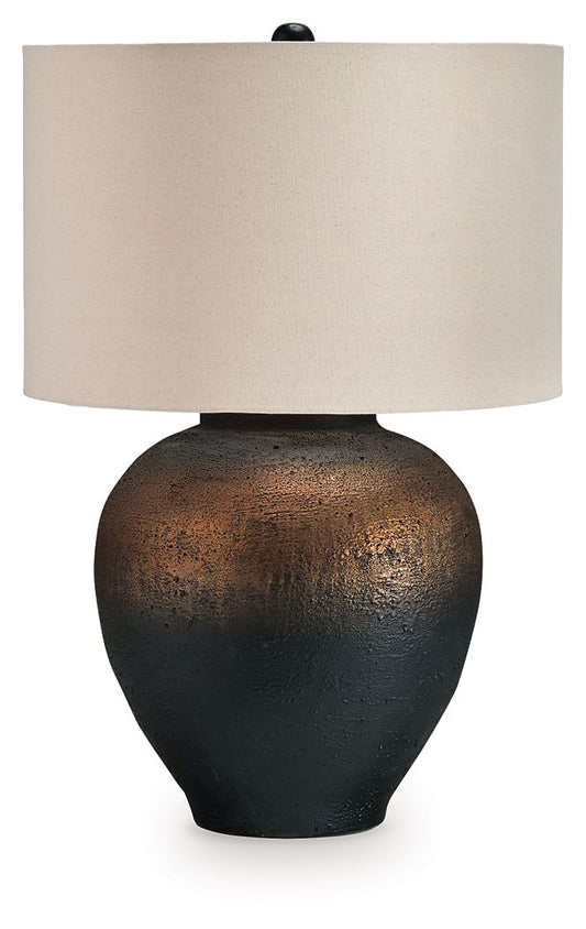 Newgerhard - Brown / Black - Metal Table Lamp Table Lamps by Signature Design by Ashley® - Walls Furniture & Mattress