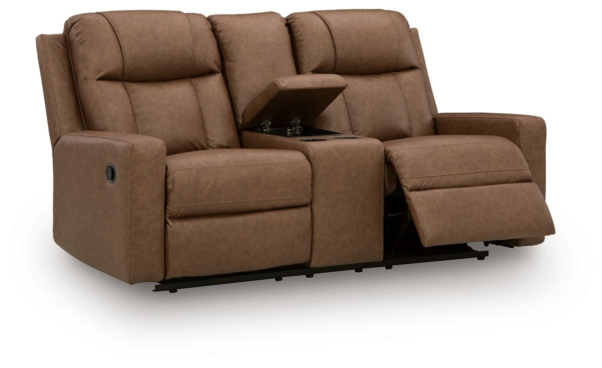 Mackmenville - Double Reclining Loveseat With Console Reclining Loveseats by Benchcraft® - Walls Furniture & Mattress