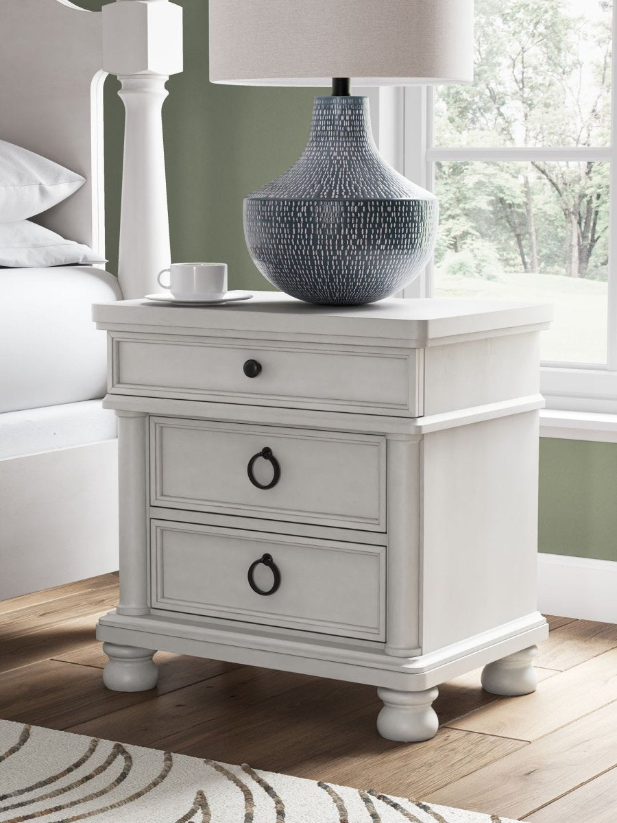 Rowlenstown - Three Drawer Night Stand Nightstands w/ Charging Stations by Signature Design by Ashley® - Walls Furniture & Mattress
