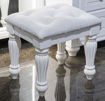 Kozlani - White - Vanity Upholstered Stool Vanity Stools by Signature Design by Ashley® - Walls Furniture & Mattress