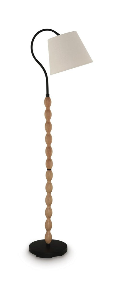 Corinwell - Wood Floor Lamp - Brown / Black Floor Lamps by Signature Design by Ashley® - Walls Furniture & Mattress
