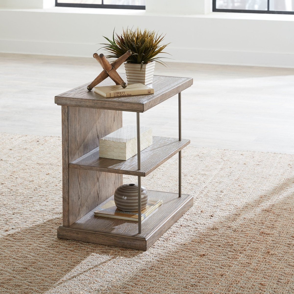City Scape - Chair Side Table - Burnished Beige Chair Side Tables by Liberty Furniture - Walls Furniture & Mattress