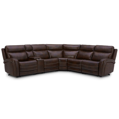 Blair - 6 Piece Sectional - Cognac Reclining Sectionals by Liberty Furniture - Walls Furniture & Mattress