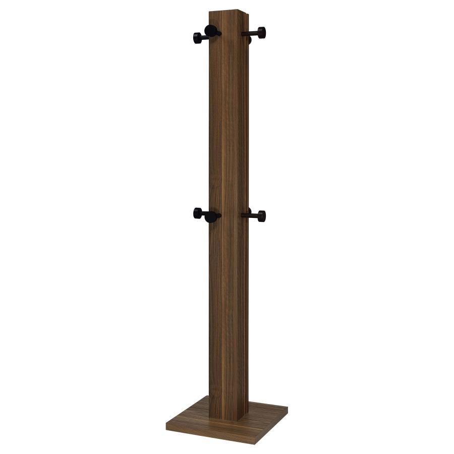 Rikkie - Coat Rack And Mirror - Walnut Freestanding Coat Racks by Coaster Fine Furniture - Walls Furniture & Mattress