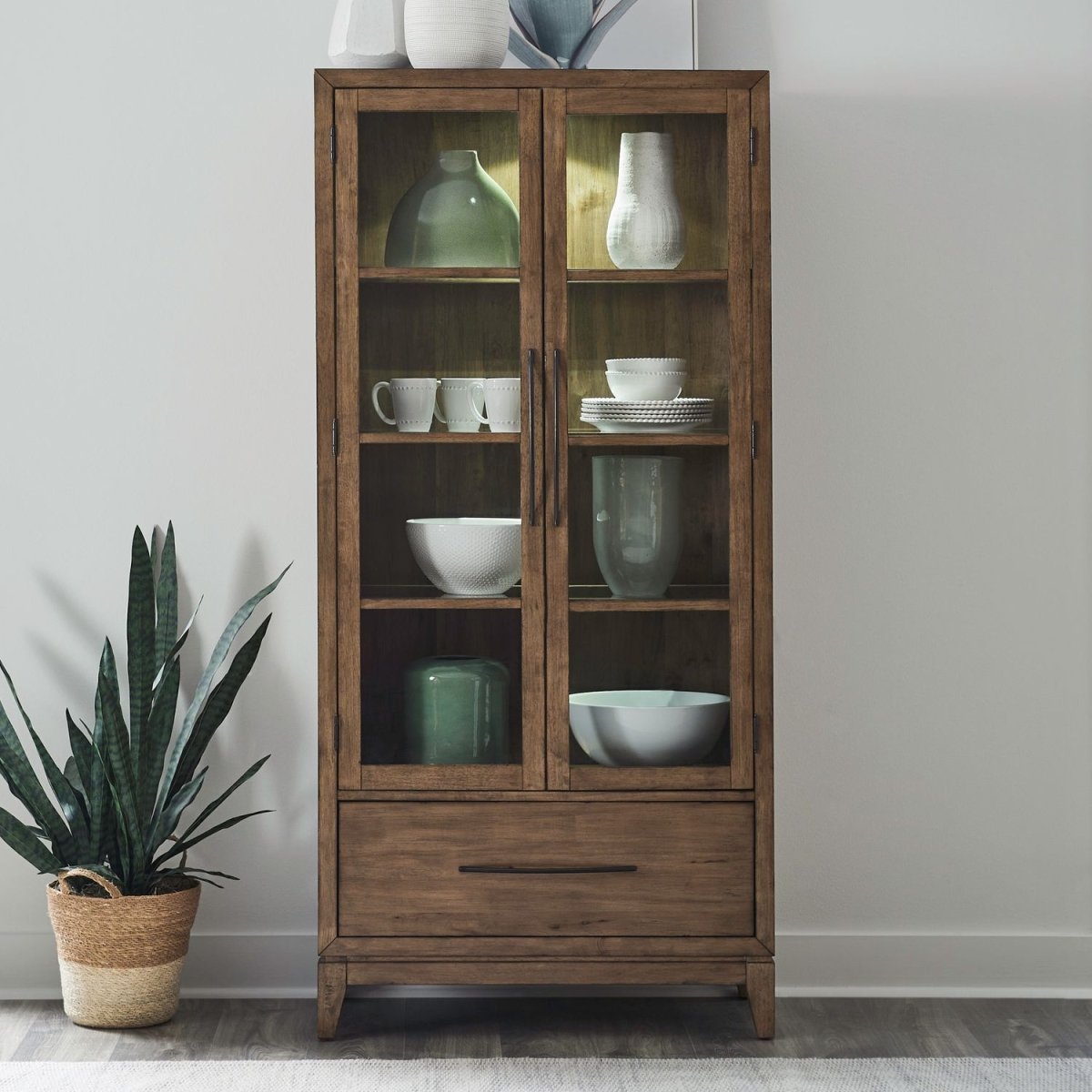 Shaker Lakes - Bunching Display Cabinet Display Cabinets by Liberty Furniture - Walls Furniture & Mattress